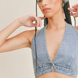 Summer Love Denim Halter Top