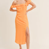 Tropicana Off The Shoulder Midi Dress