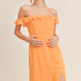 Tropicana Off The Shoulder Midi Dress