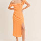 Tropicana Off The Shoulder Midi Dress