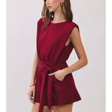 Harper Tie-Back Shoulder Pad Romper