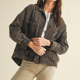 Black Coffee Back Pleated Jacket