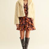 Naomi Vegan Fur Jacket - Cream