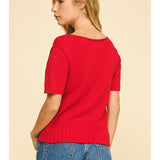 Raw Edge Detailed Knit Sweater