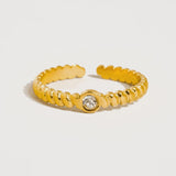 Thin Beaded & Cz Band Ring