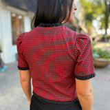 Red Black Tarra Checkered Top