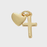 Gold Cross and Heart Charm