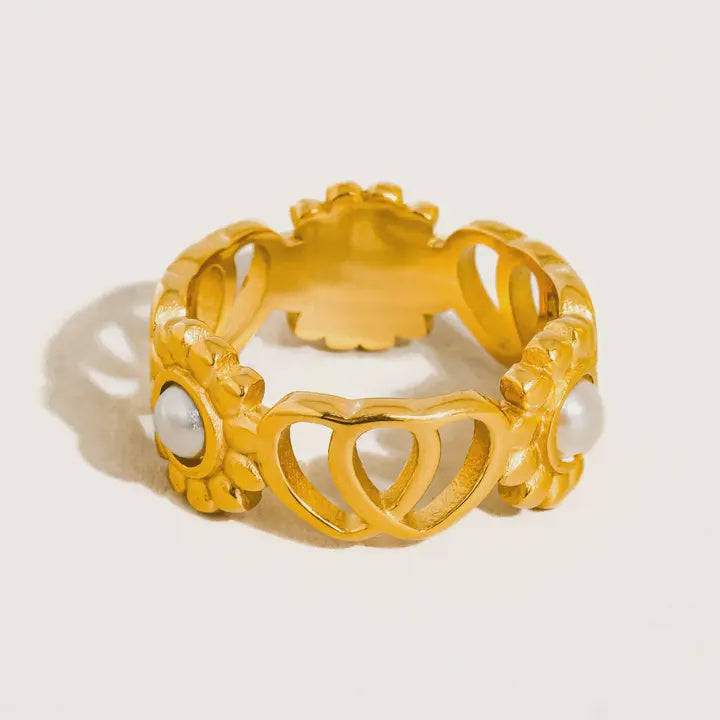 Flowers Rings Firefly Séverine Flower Pearl Ring – Firefly Boutique