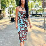 Sienna Oasis Strapless Fringe Belt Midi Dress
