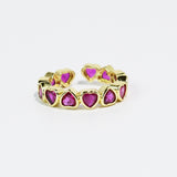 Fuchsia Hearts Luxe Band Ring