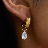 Saffron Crystal Teardrop Drop Earrings