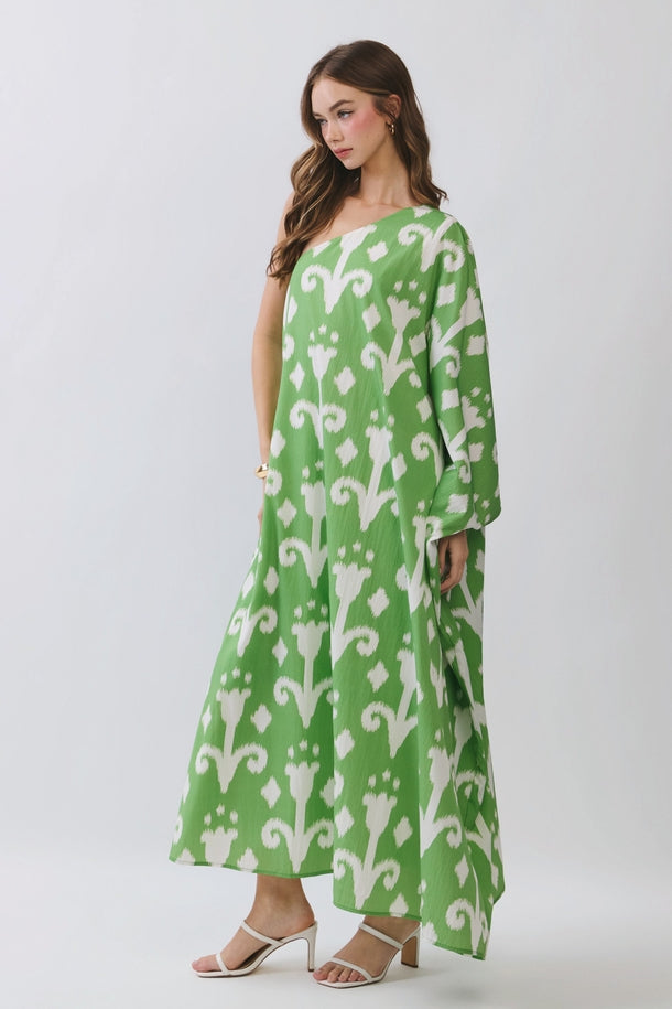 Santorini Muse One-Shoulder Maxi Dress Small