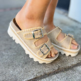 Laura Sandal - Gold Woven