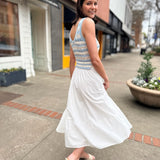 Liana Knit & Cotton Midi Dress
