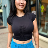 Tempo Ruched UV Protection Tee - Black