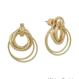 Golden Orbit Layered Circle Earrings