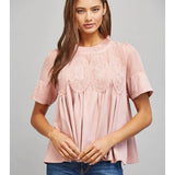 Blush Pink Romance Lace Mesh Top