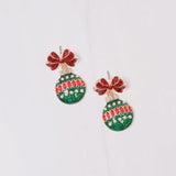 Glittery Bow Ornament Earrings