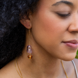 Amethyst Glow Beaded Threader Earrings