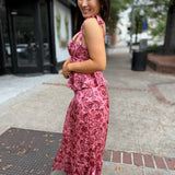 Salmon Red Leslie Ruffle Dress