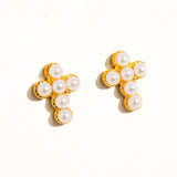 Telo Pearl Cross Stud