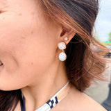 Gold AB Stone Drop Earrings