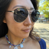 Maxwell Polarized Aviator Frame Sunglasses