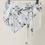 Elephant Print Fringe Scarf - 11