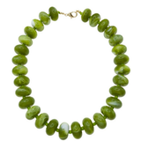 Olive Green Large Oval Beaded Necklace