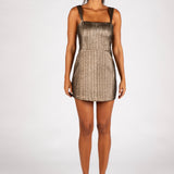 Golden Glam Party Jacquard Romper