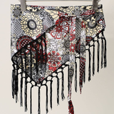 Elephant Print Fringe Scarf - 13
