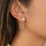 Jazlynn Crystal Cascade Chain Earrings