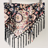 Elephant Print Fringe Scarf - 14
