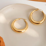 Yellow Gold Galene Classic Large Hoop Earring