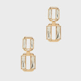 Radiant Gold Geometric Crystal Earrings