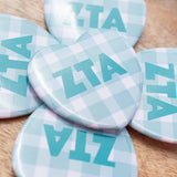 Gingham Heart Buttons