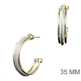 Avery Gold & Silver Twisted Layered Hoop Earrings