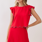 Blair Scalloped Stud Mini Skort