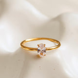 Boris 18K Gold CZ Square Thin Ring