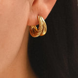 Ghislaine Braided Double Hoop Earring