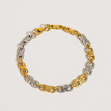 Calliope 18K Non-Tarnish Silver Gold Chain Bracelet