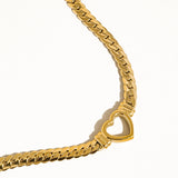 Golden Embrace 14K Heart Chain Necklace