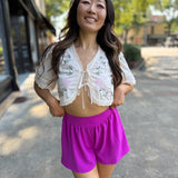 Matte Crepe Swing Shorts Orchid