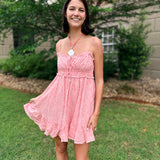Blush Petal Ruffle Mini Dress