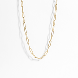 18K Gold Paperclip Chain Necklace 4mm
