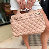 Savannah Handbag in Quilted Latte