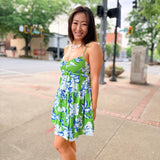 Lime Blossom Breeze Mini Dress
