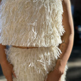 Feathered Elegance Mini Skirt