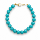 Beaded Color Gumball Statement Necklace - Turquoise Blue