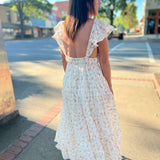 Blush Rose Ruffle Maxi Dress